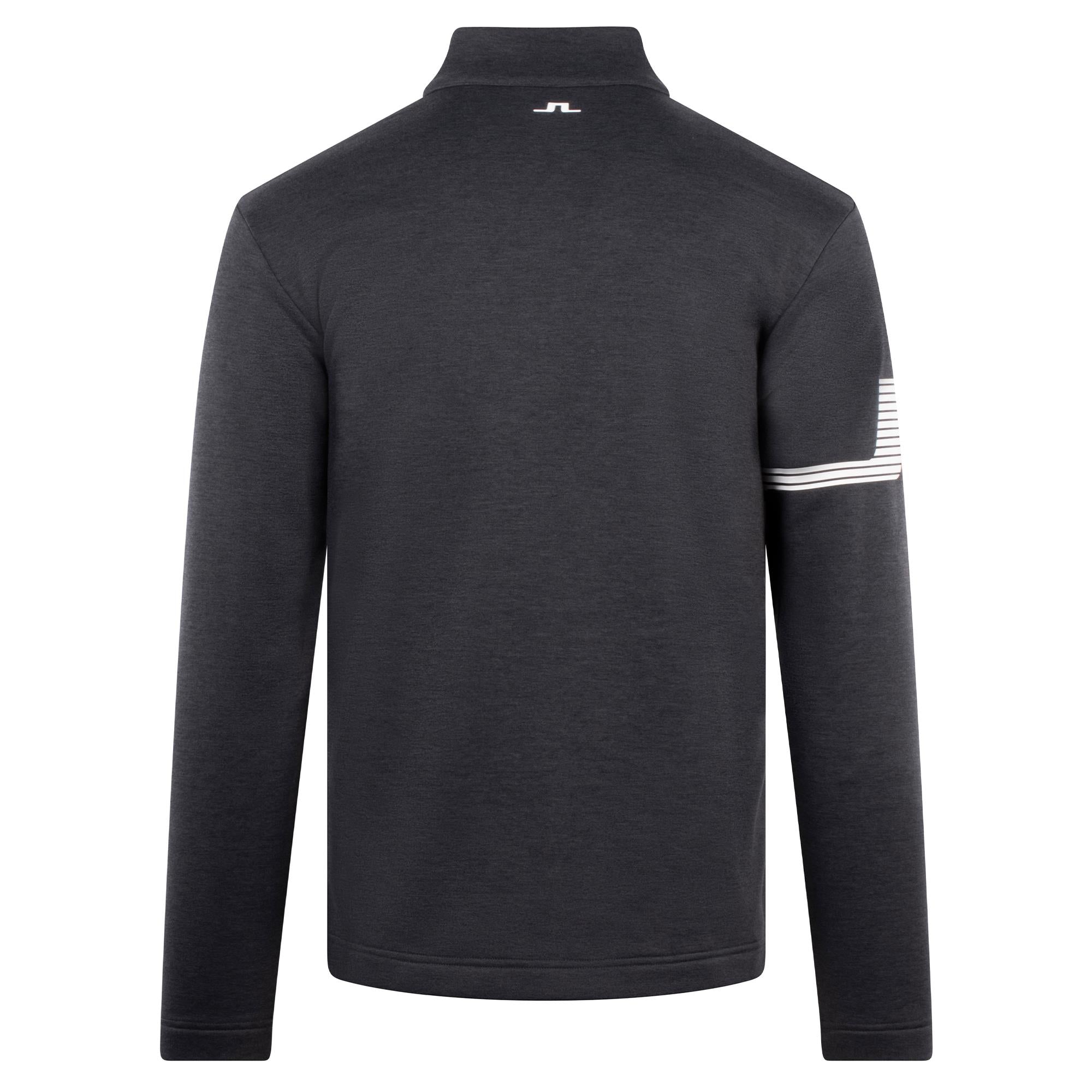 J.Lindeberg Heath Strike Men's Golf Mid Layer – Back View Asphalt